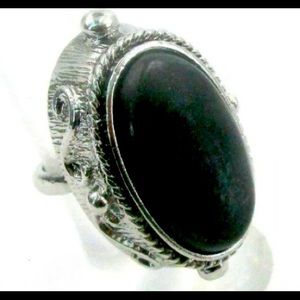 Black Gemstone Cocktail Ring